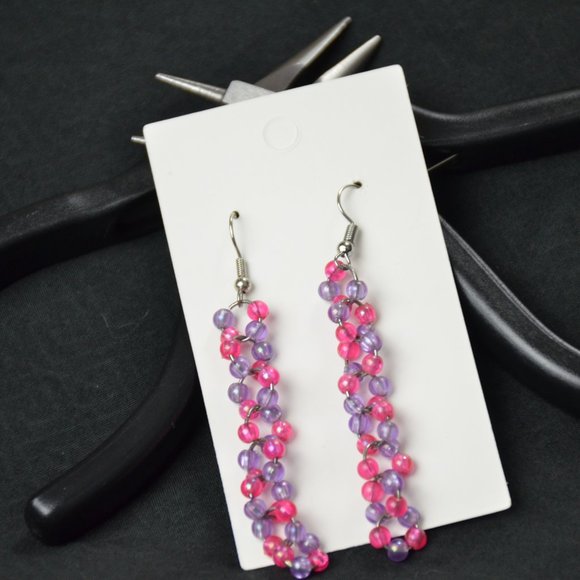 Pink and Purple Earrings - Picture 2 of 11